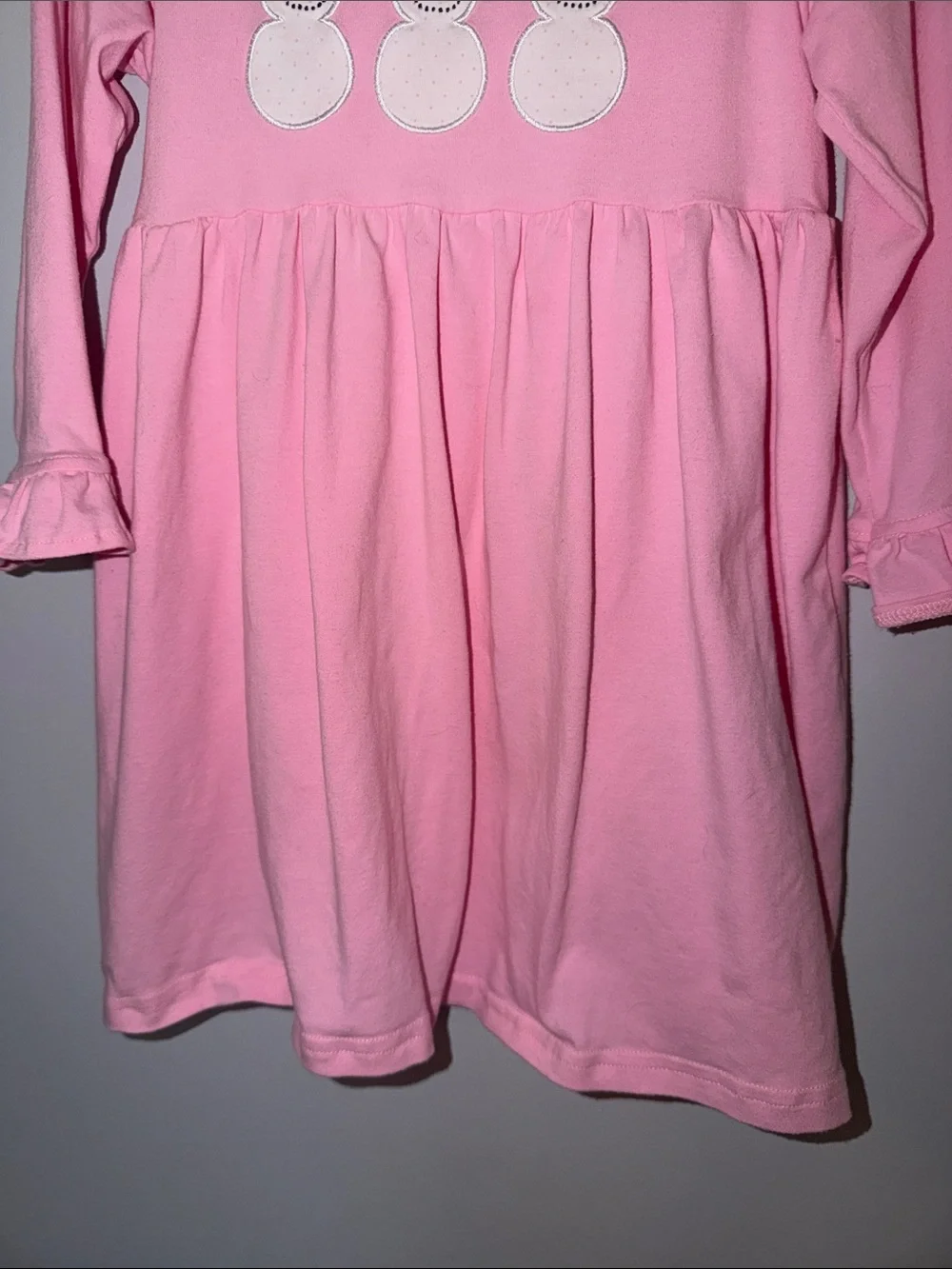 Stitchy Fish Girls Snowman Dress Size 3T Pink Long Sleeve Winter Preppy Cotton